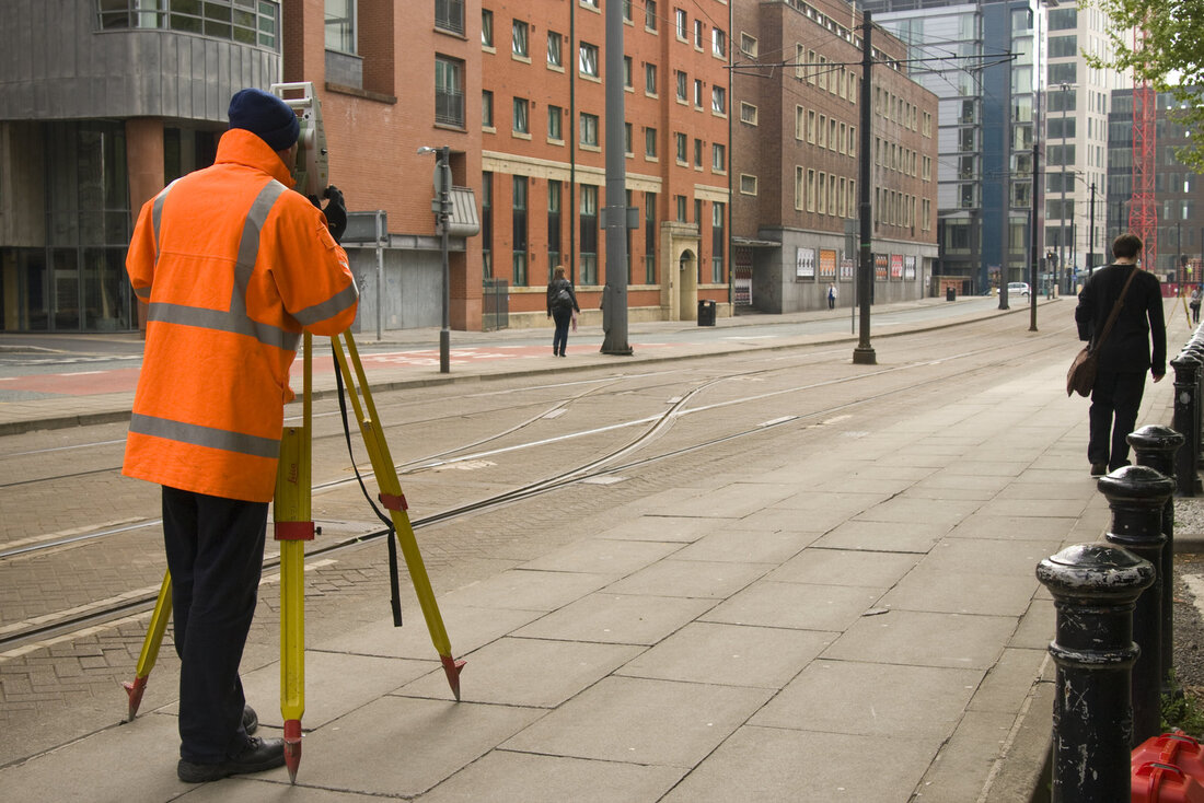 man surveying the road